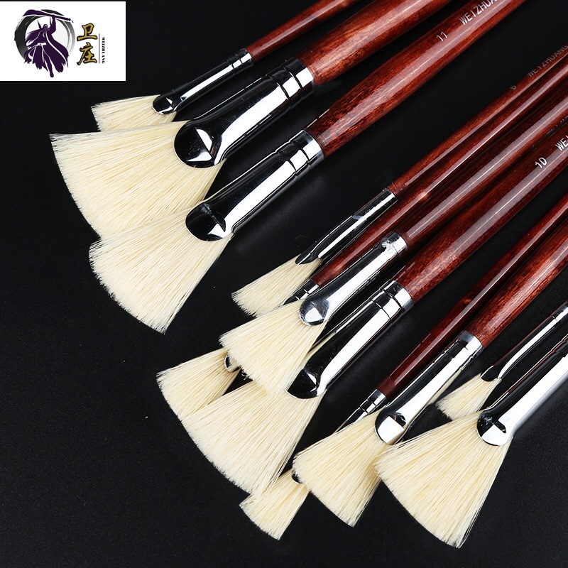 Bộ 6 bút lông cọ quạt, cọ vẽ chấm cây (số 1,4,6,8,10,12)