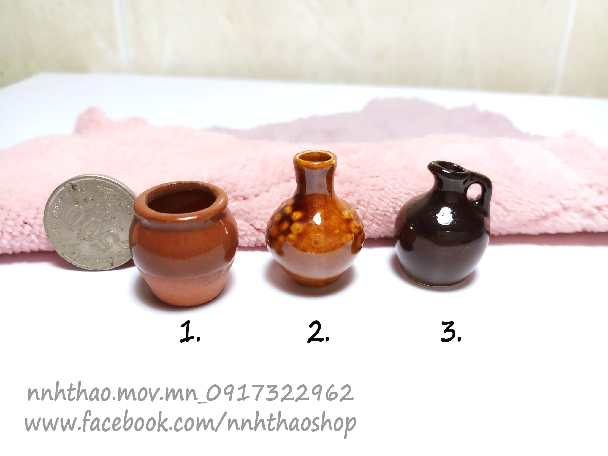 Miniature Trang Trí Mô Hình_Bình, Hũ Sứ Các Loại (1:12, 1:6)