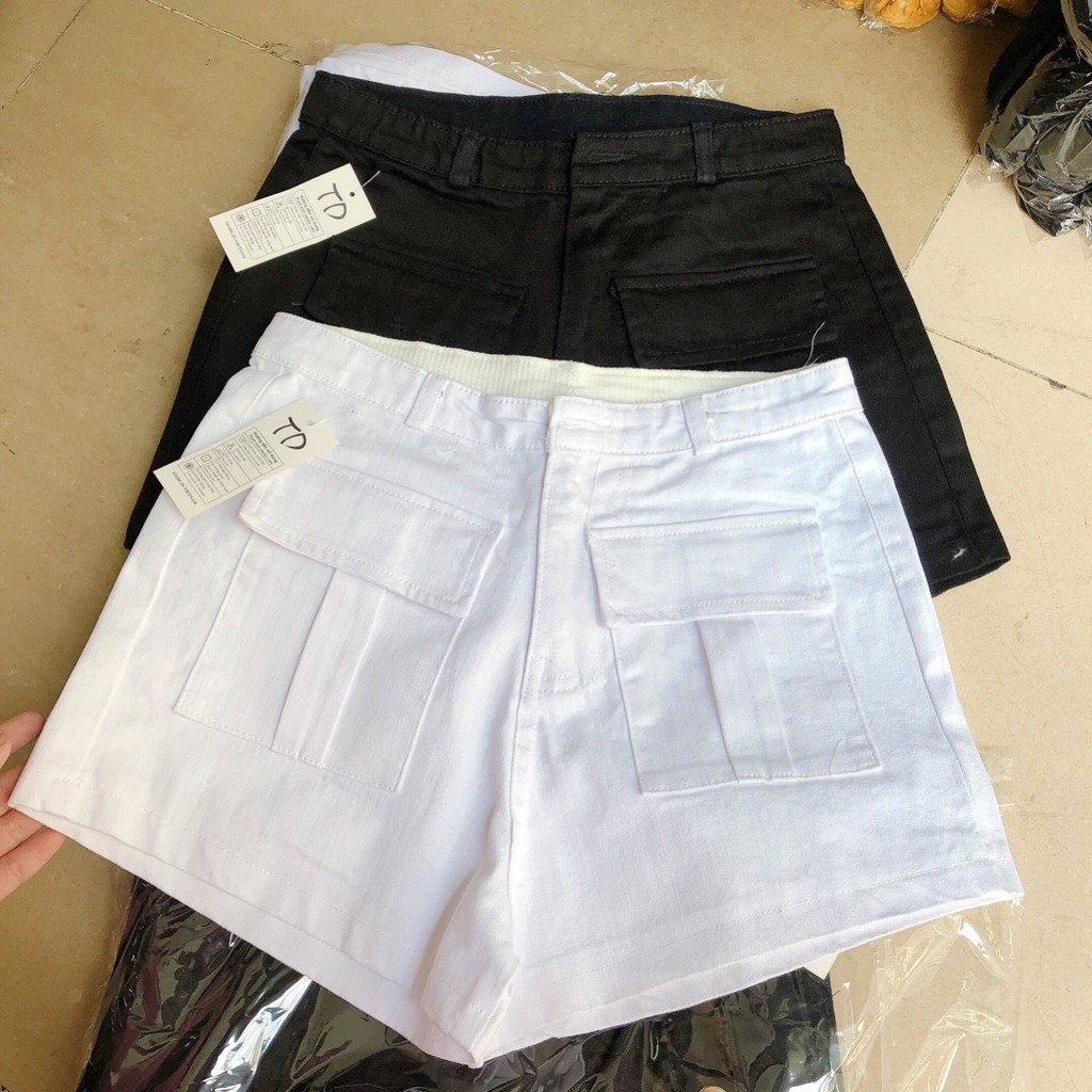 Quần short kaki phối 2 túi hộp trước hot hit xinh xinh
