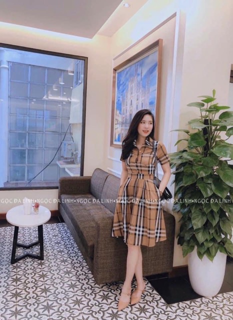Set Bbr Sơ Mi Kẻ Mix Chân Váy Hot