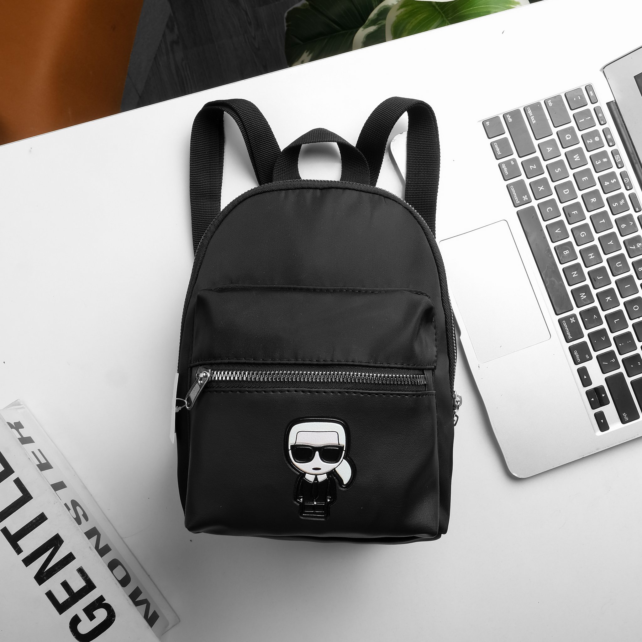{HCM}_BALO MINI " BACKPACK MINI LOGO KARL LAGERFELD NEW 2023 (22cm-10cm-6cm)