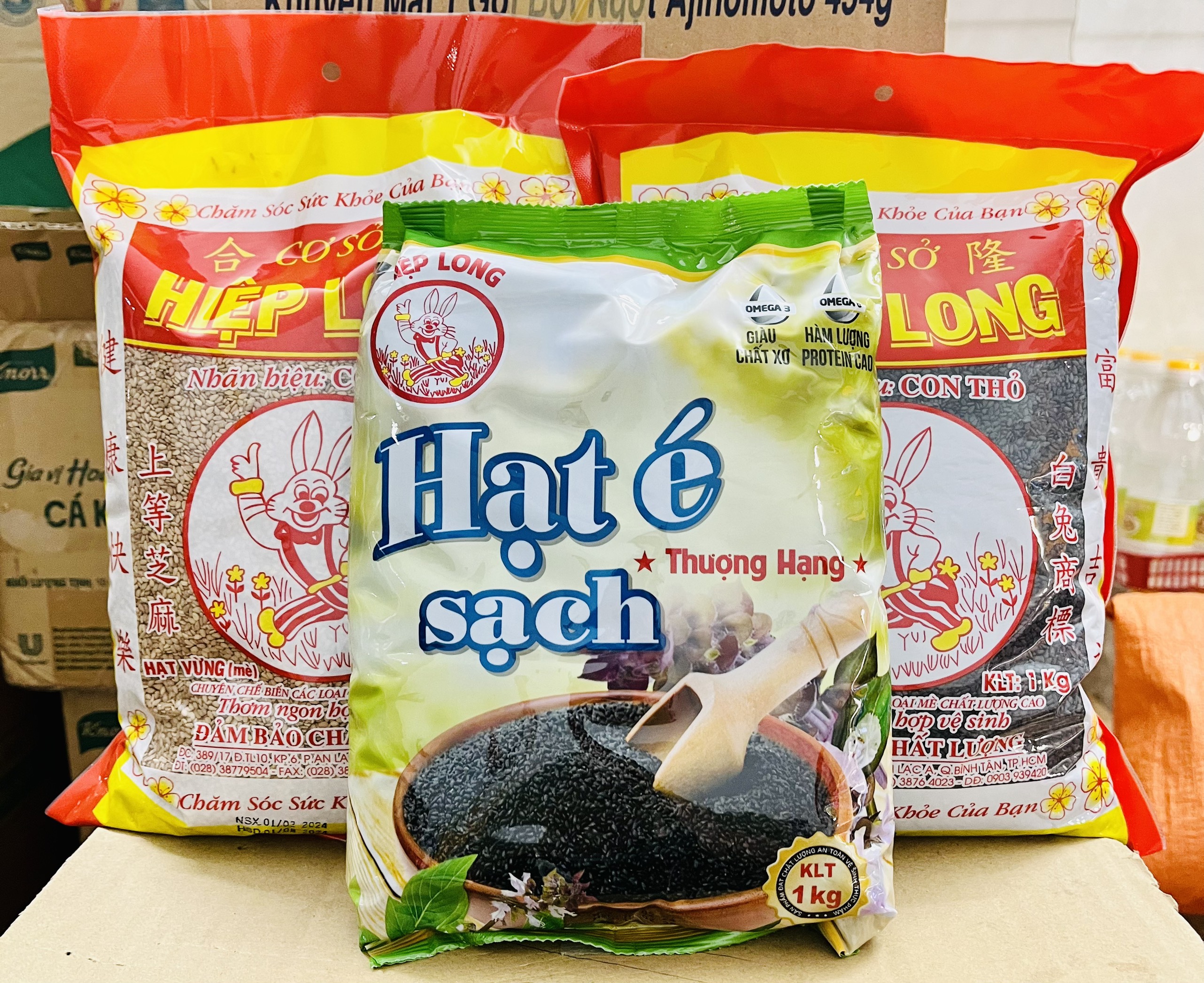 Hạt mè (hạt vừng) Trắng, Đen và Vàng/Hạt é Hiệp Long gói (1kg)