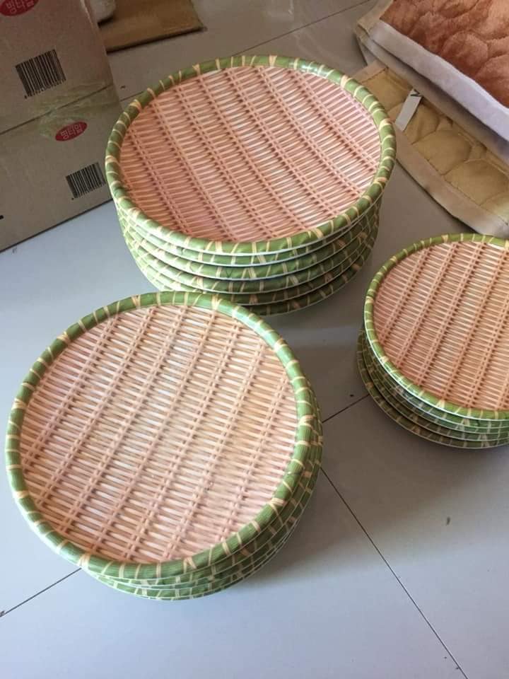 Đĩa Mẹt Phíp , Đĩa Phíp Giả Mây Tre Đan (Hàng Đẹp)