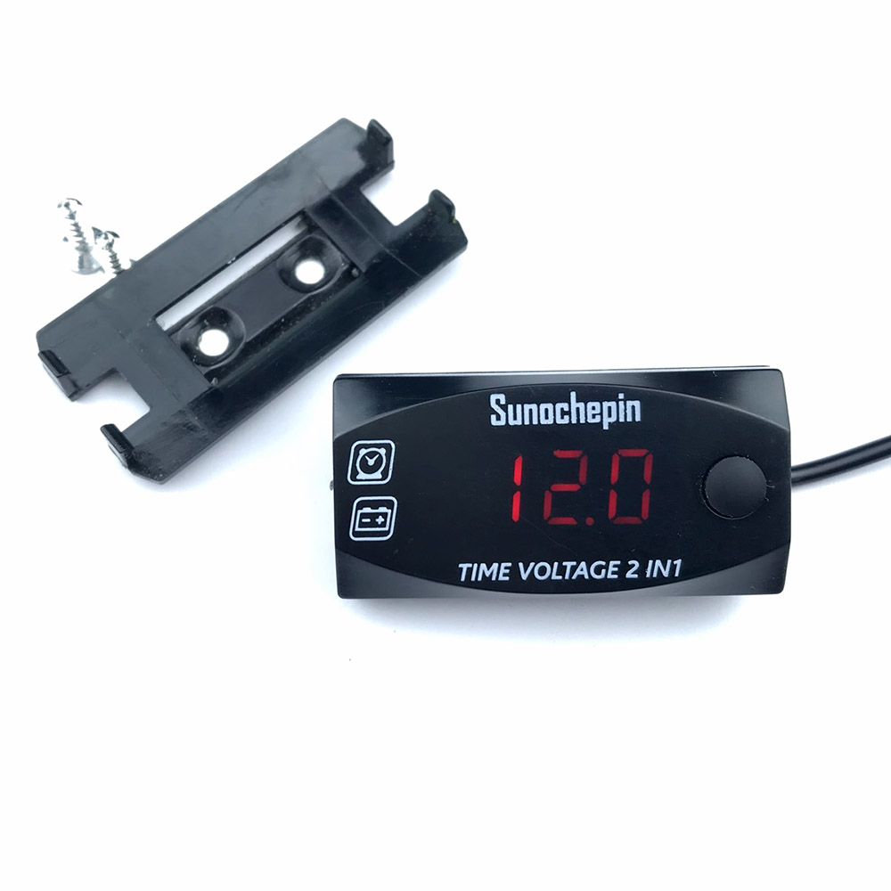 [HCM]Đồng Hồ Đo Volt Ắc Quy 2in1 Trang Trí Xe Máy [ Volt và Giờ ]