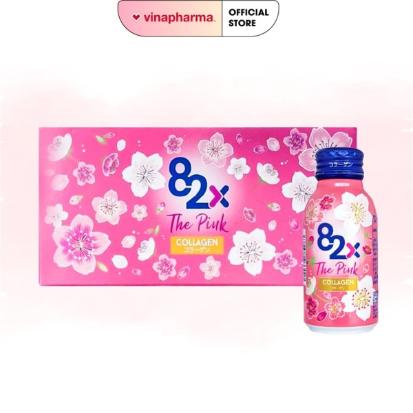 Nước uống đẹp da Collagen 82X The Pink - Hộp 10 chai