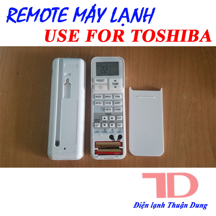 Remote, Điều khiển dành cho máy lạnh TOSHIBA dạng thanh, trượt nắp - Điện Lạnh Thuận Dung