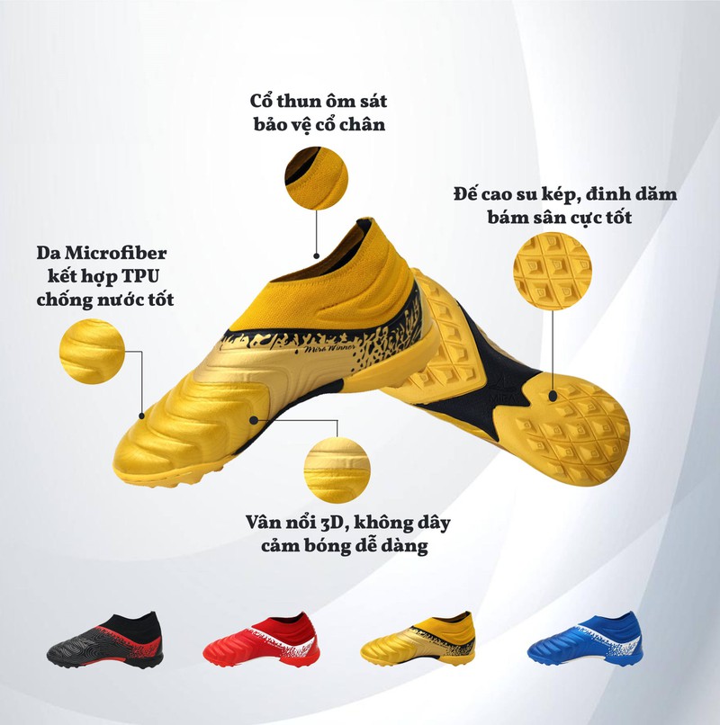 Giày Đá Bóng Cổ Cao Không Dây Sân Nhân Tạo ( Size 38 đến 44 )