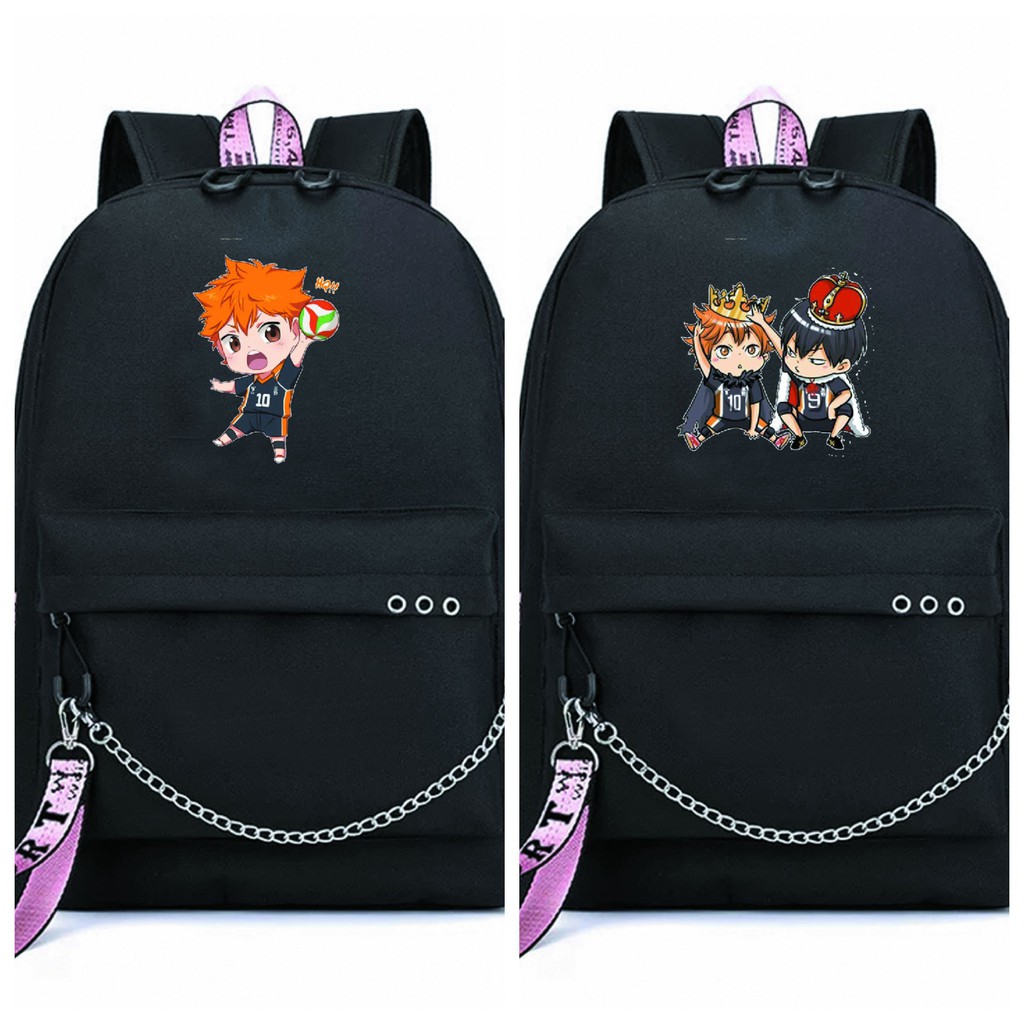 Balo thông minh IN HÌNH Fairy tail Gintama Haikyuu! Honkai Impact 3 Identity V anime chibi đi học đi chơi tiện dụng