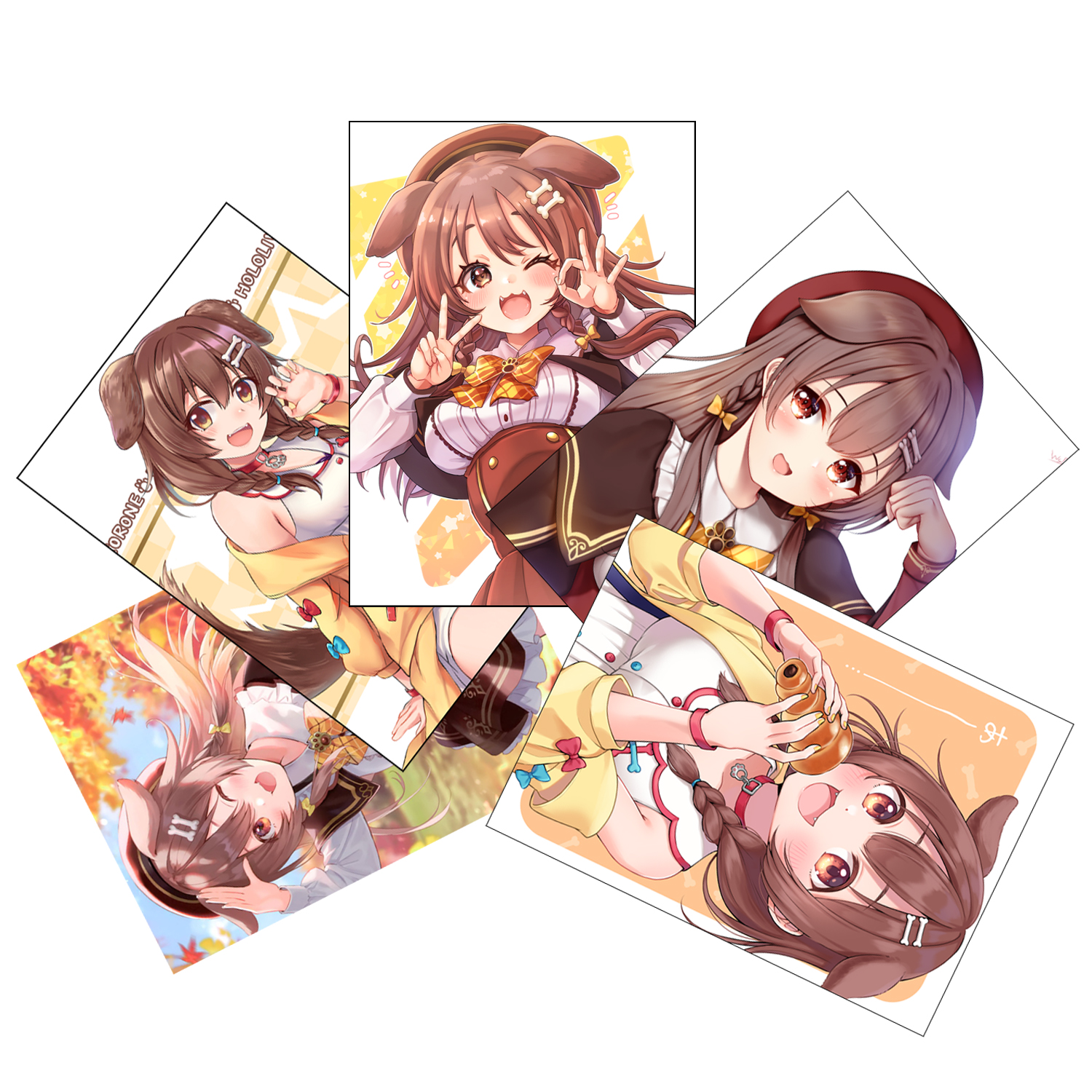 Set 3 tranh poster inugami korone-hololive a4 21cmx30cm