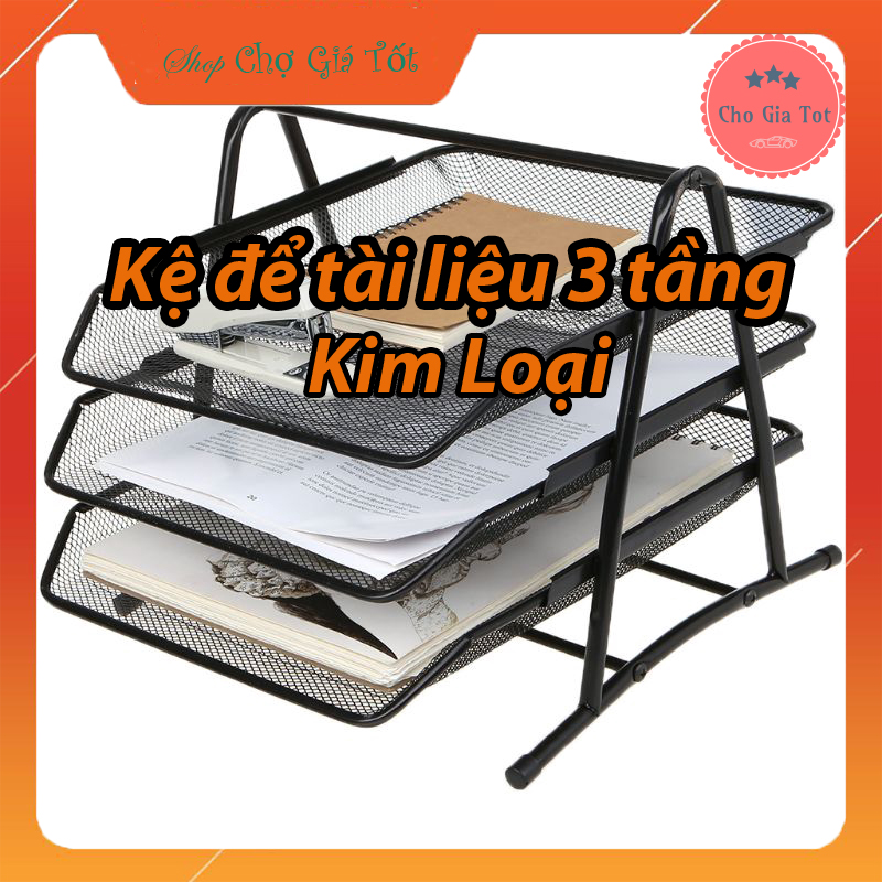Kệ nằm để tài liệu,sách vở,hồ sơ văn phòng 3 tầng kim loại