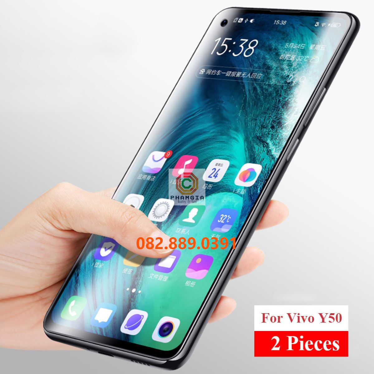 Kính cường lực Vivo Y50 full màn hình siêu bền