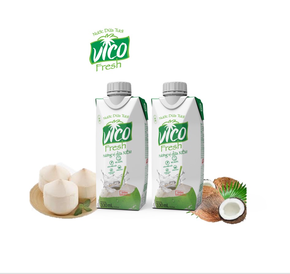 6 HỘP NƯỚC DỪA XIÊM VICO FRESH 330ML