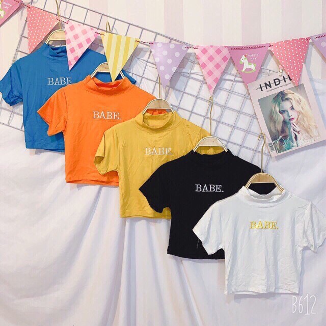 [HCM]Áo croptop cổ lọ BABE mẫu mới cực xinh ( kèm ảnh thật)