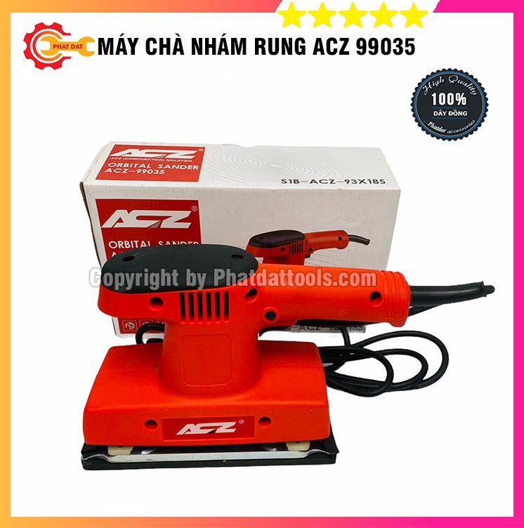 Máy chà nhám gỗ chữ nhật acz 99035 - mặt chà 93x185mm - bảo hành chính hãng 6 tháng