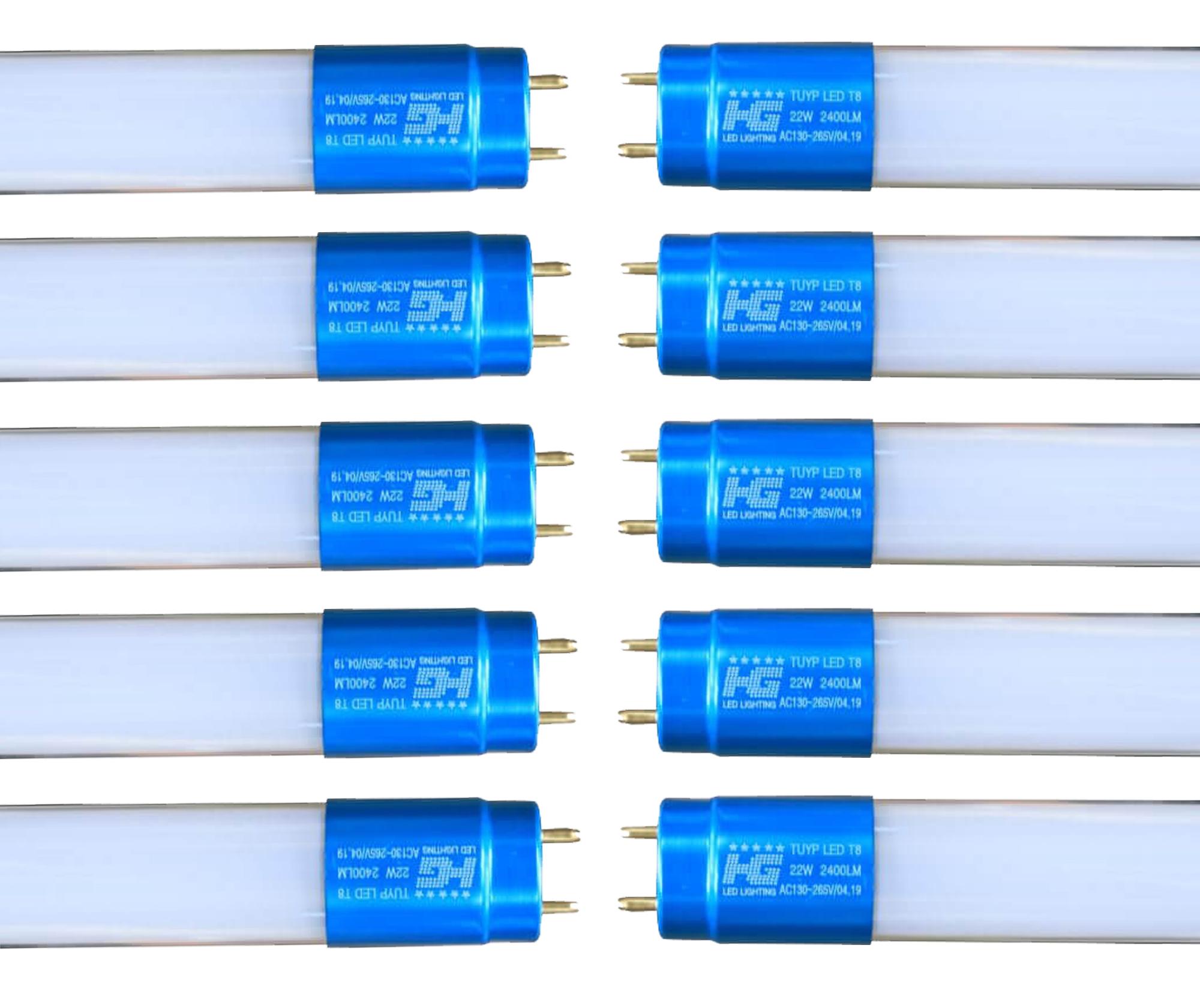 Combo10 Bóng đèn led Tuýp thủy tinh 22W 1,2m,  (ánh sáng trắng)