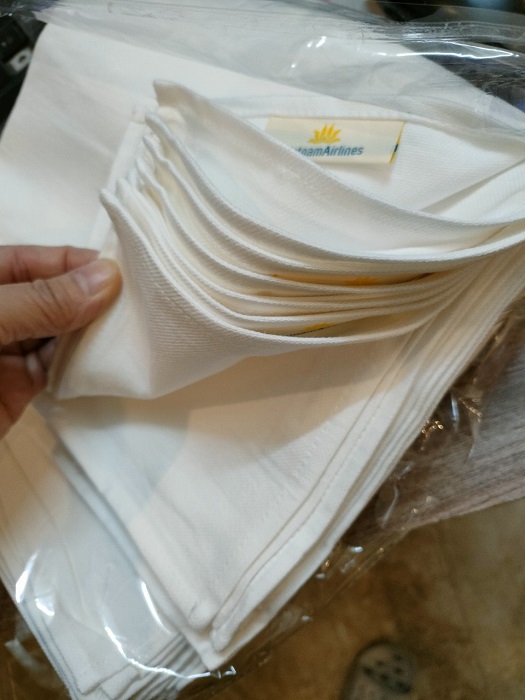 Set 5 khăn lau ly cốc bát đĩa màu trắng loại dày đẹp 47x47cm