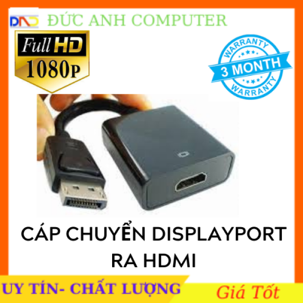 Bảng giá Cáp Displayport to HDMI | cáp chuyển đổi từ cổng Display Port ra cổng HDMI dùng cho laptop, máy tính, DP to Hdmi Phong Vũ