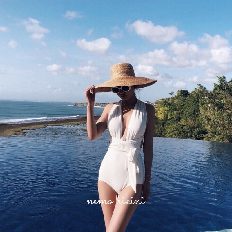 Đồ bơi nữ, bikini đi biển 1 mảnh dây buộc eo Nemo Bikini B54