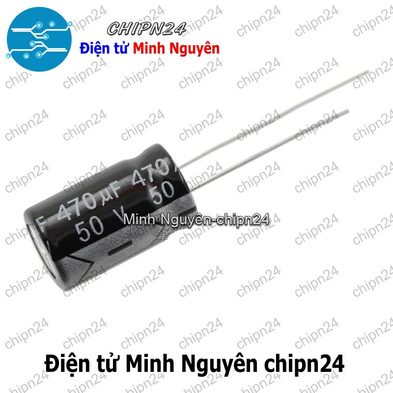 [5 con] (F256) Tụ hóa 470uF 50V Đen (10x17mm) - HH001934