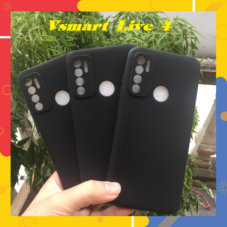 Ốp lưng Vsmart Live 4 dẻo đen cao cấp có gờ bảo vệ camera Hàng Loại 1