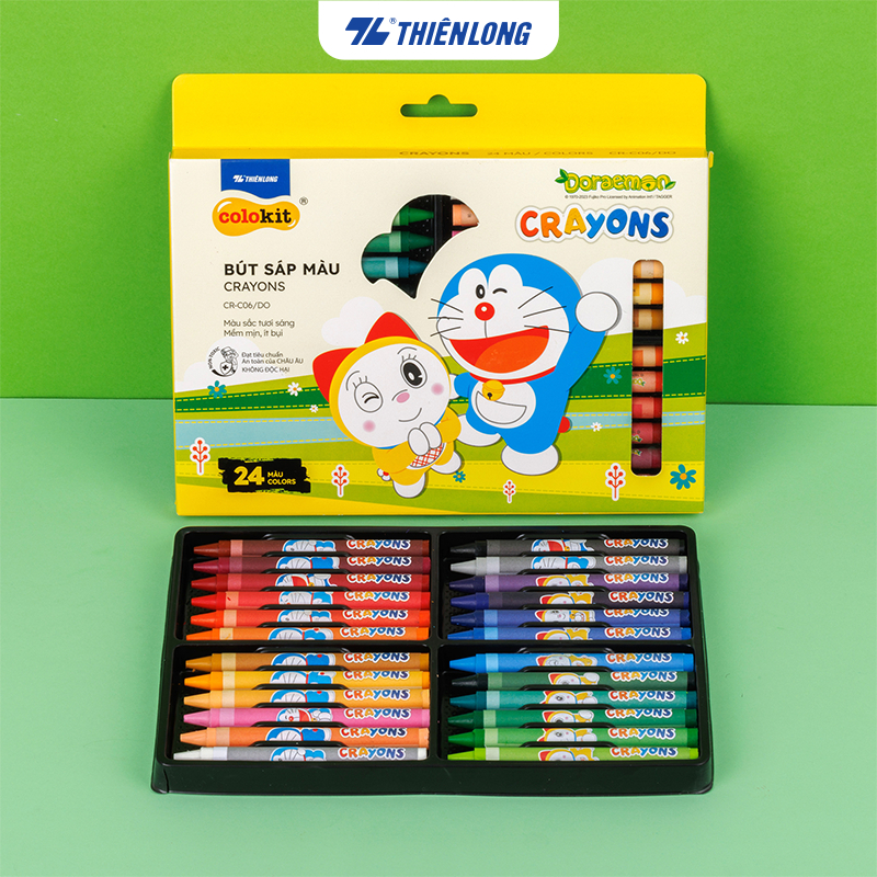 Bút sáp 24 màu colokit doraemon thiên long cr-c06/do