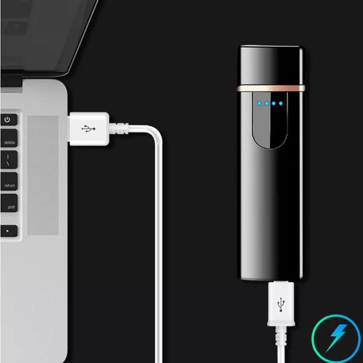 Bật Lủa Sạc Điện Cao Cấp LIGHTER Cảm Ứng Vân Tay Nút Nguồn độc đáo