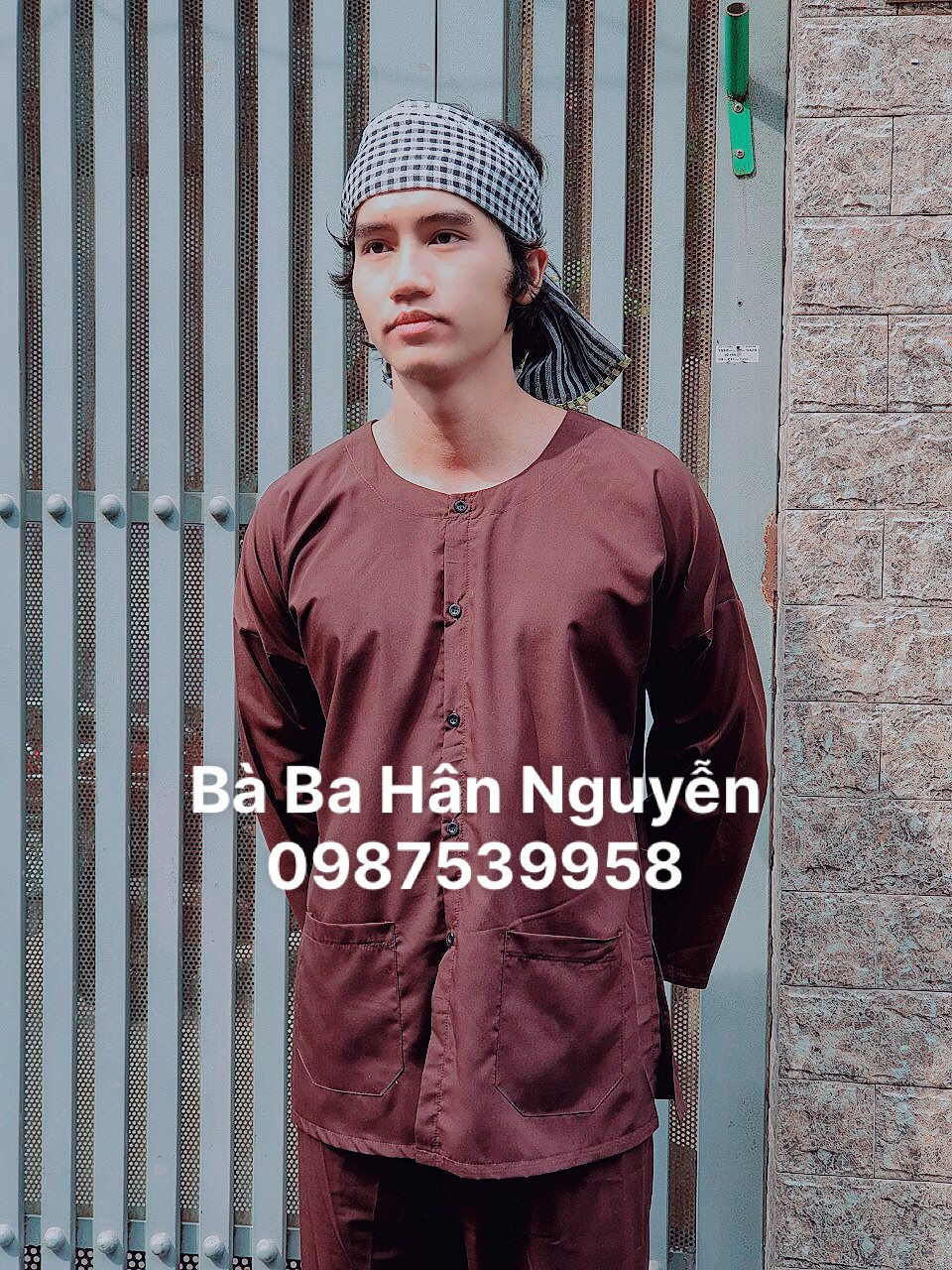 Bộ Bà Ba Nam ( Tặng Khăn Rằn )
