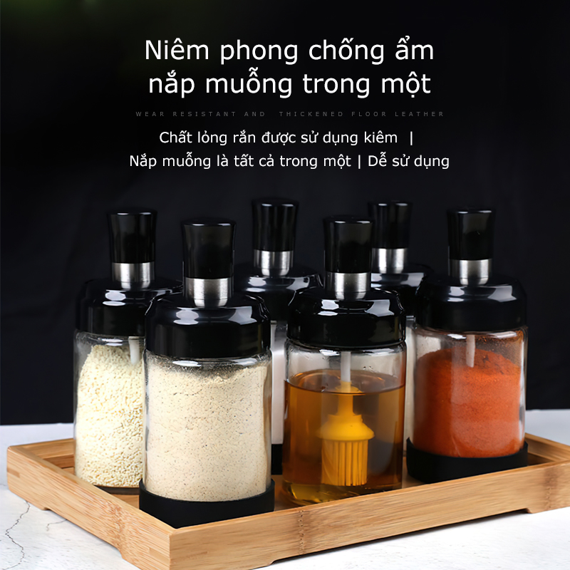 Spice jar, Spice jar with 250ml glass spoon, kitchen spice bottle