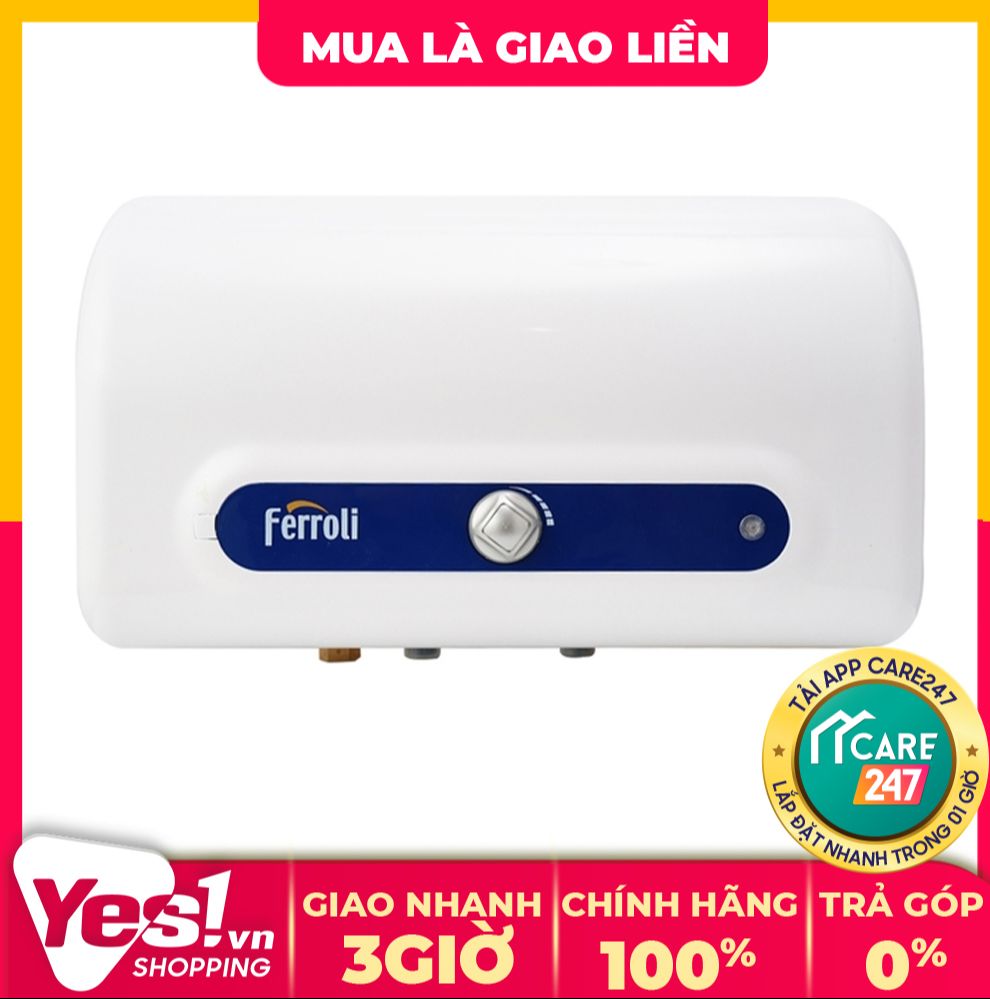 Máy nước nóng ferroli qq evo 15l te - bảo hành chính hãng - voucher 10% tối đa 400k