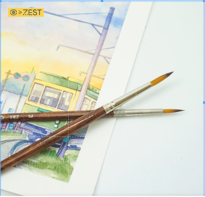 [Zest Corner] Cọ vẽ HAND đầu tròn thân nâu (ZBS)