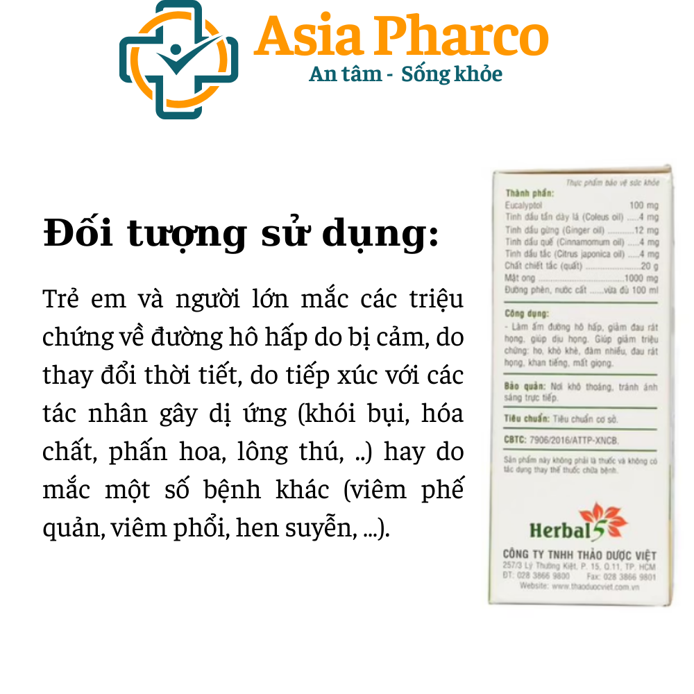 [HCM]Siro ho Ong Vàng (Chai 100ml)