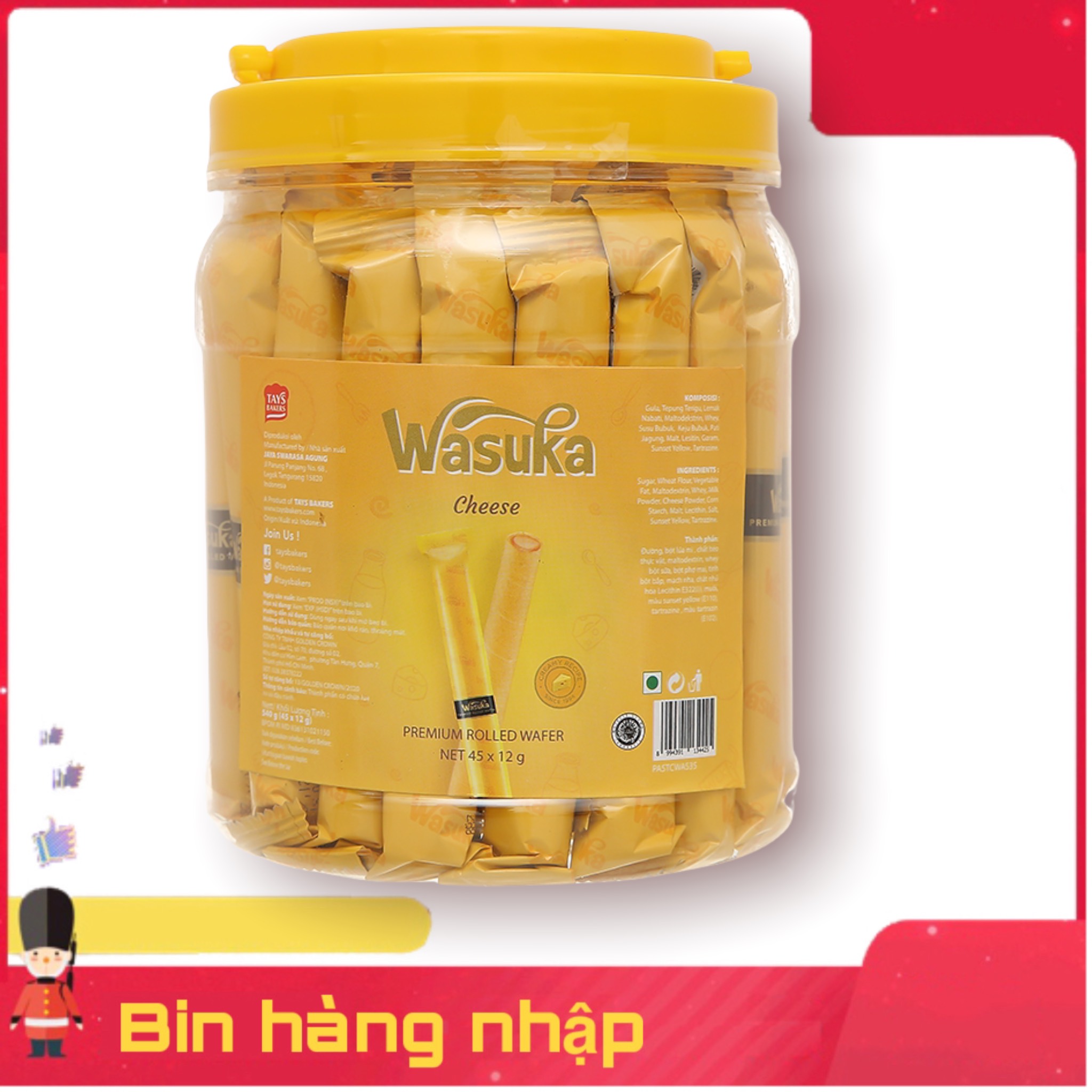 Bánh Quế Wasuka Socola Hủ 50 cây Nhập Từ Indonesia