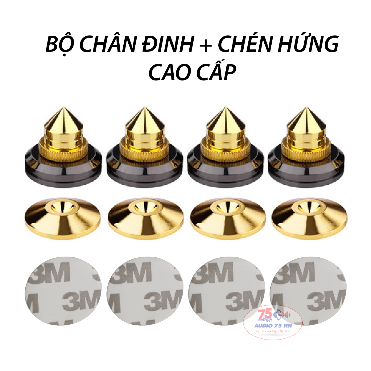 Chân đế gắn loa mạ vàng cao cấp - Chân đinh chén hứng đơn giá 01 chiếc