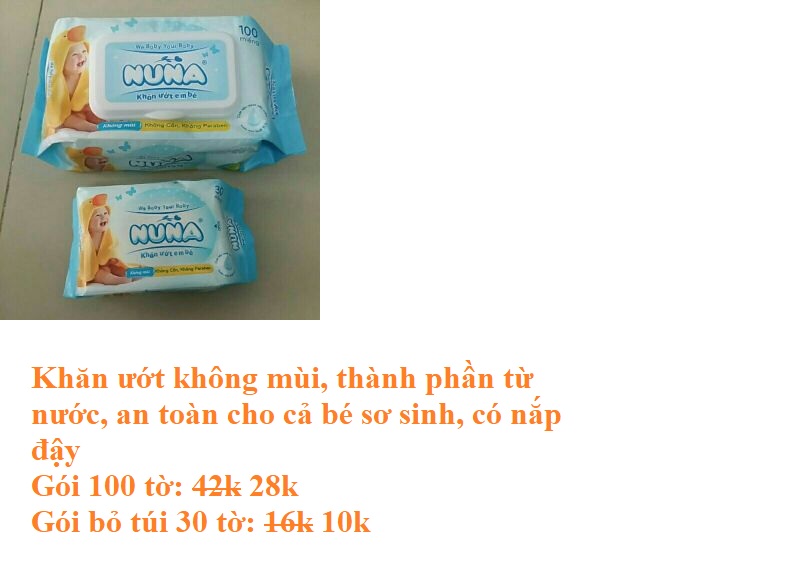 Khăn ướt Nuna 100 tờ
