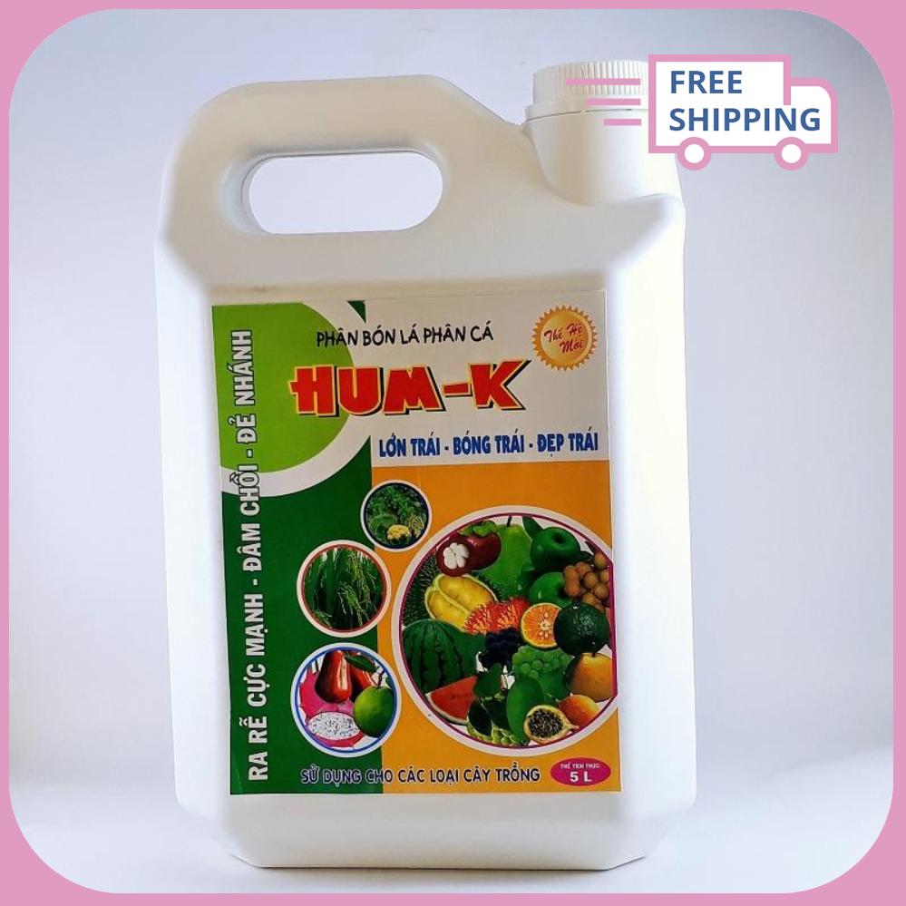Phân bón lá phân cá HUM-K (5 lít) giúp ra rễ, đâm chồi, đẻ nhánh, to trái, đẹp trái