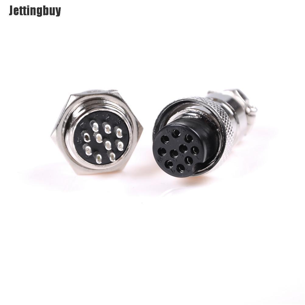 Jettingbuy 1pc GX16 Aviation Cable Connector 2-10pin Male Plug & Female Socket Connectors