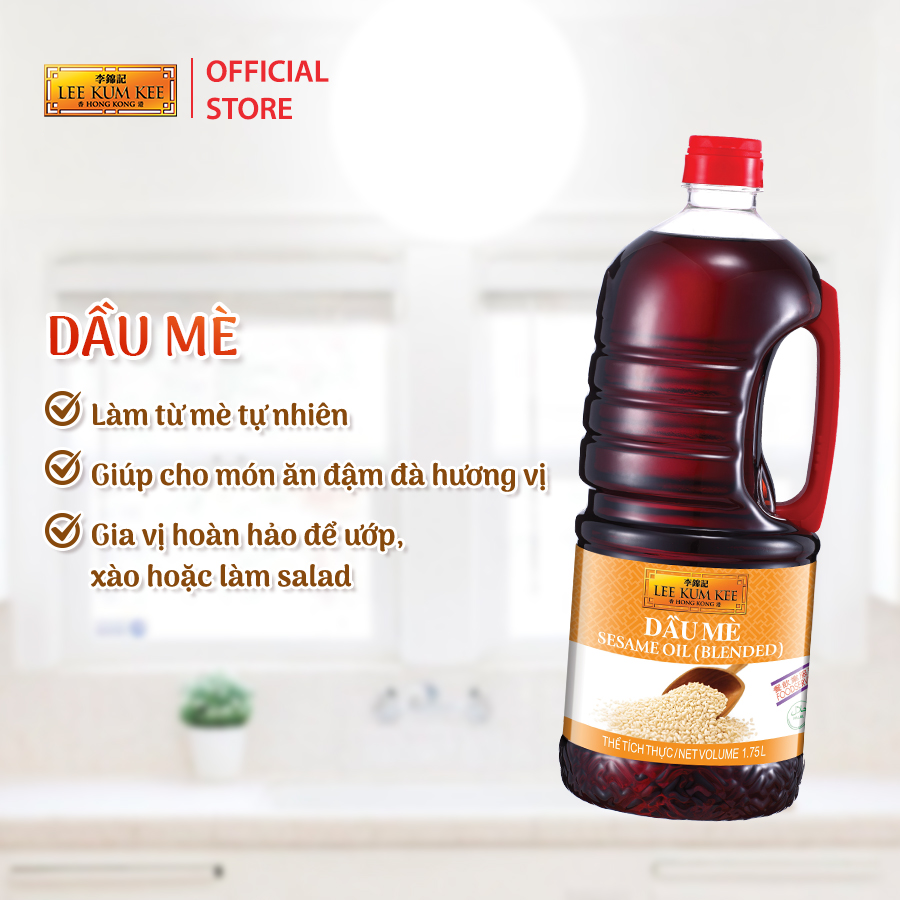 [Đơn 150K Tặng Gói Sốt] Dầu mè LEE KUM KEE SESAME OIL chai nhựa 1.75 lít