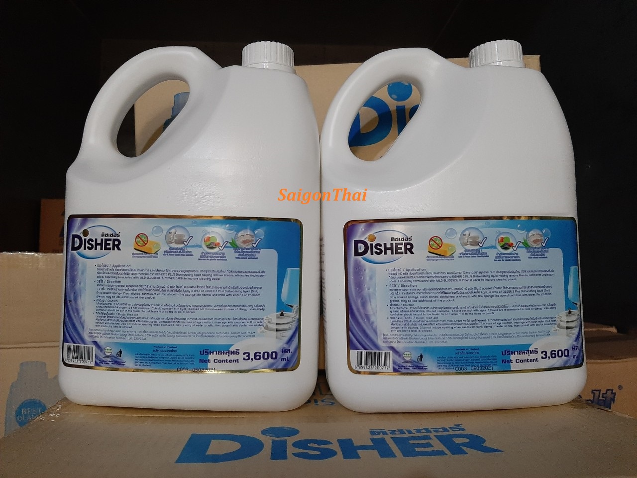 [HCM](SGT) Nước rửa chén Disher không mùi nhập khẩu Thái Lan 3.6 lít