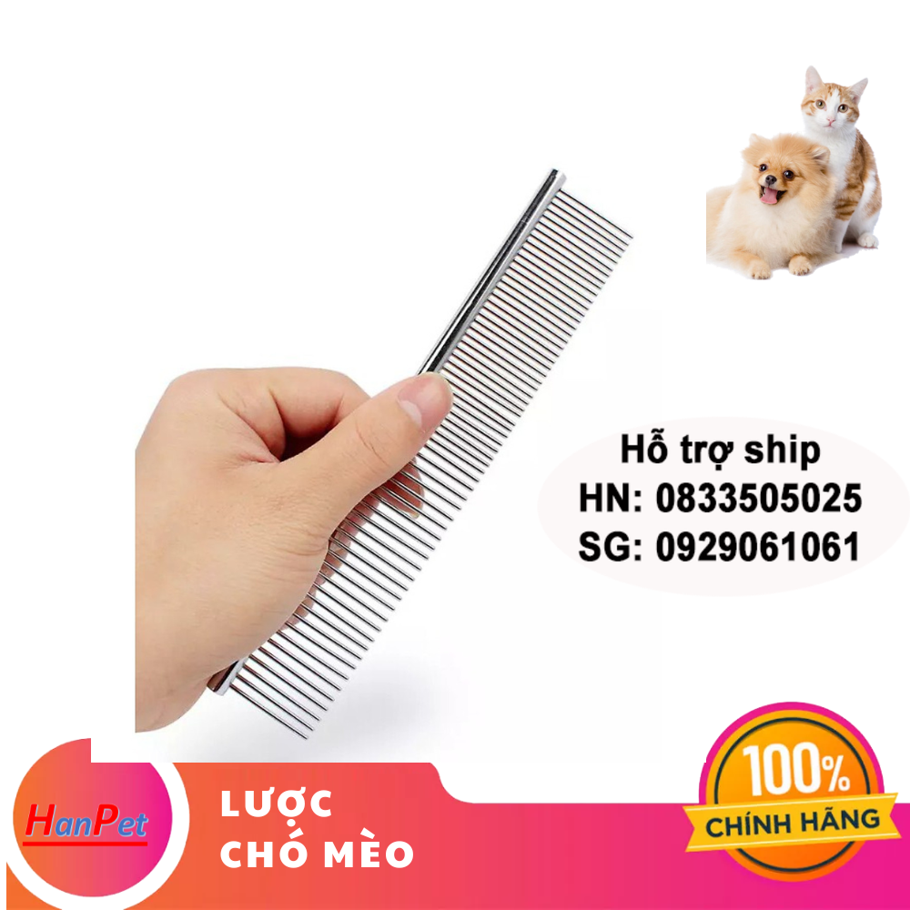 Lược inox lược chải lông chó mèo 2 size