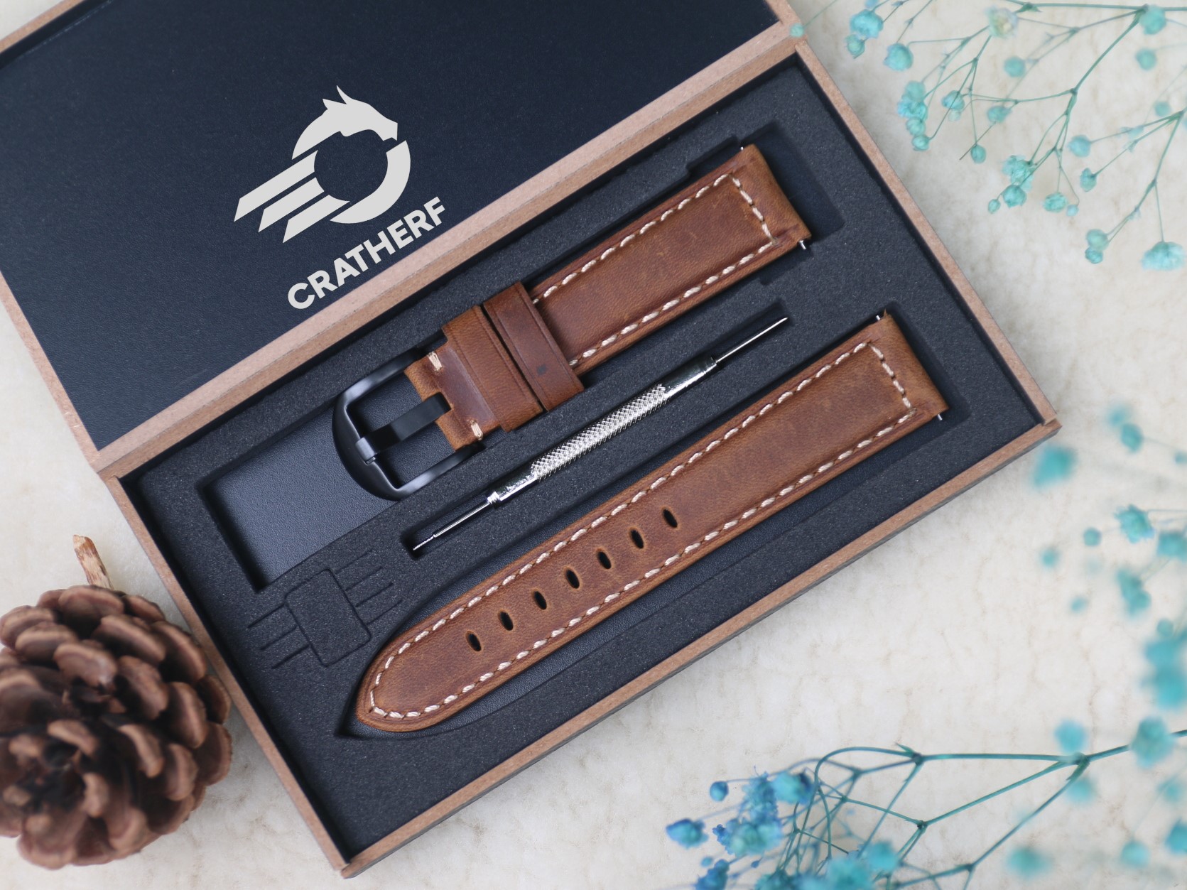 [HCM]Dây Da Đồng Hồ Da Bò Sáp Vintage Dây đeo bằng da chốt Thông Minh - Đồng Hồ cổ Điển - Các Loại Swatch