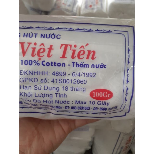 [HCM]Bông gòn cuộn y tế việt tiến 50g (Bông hút nước)