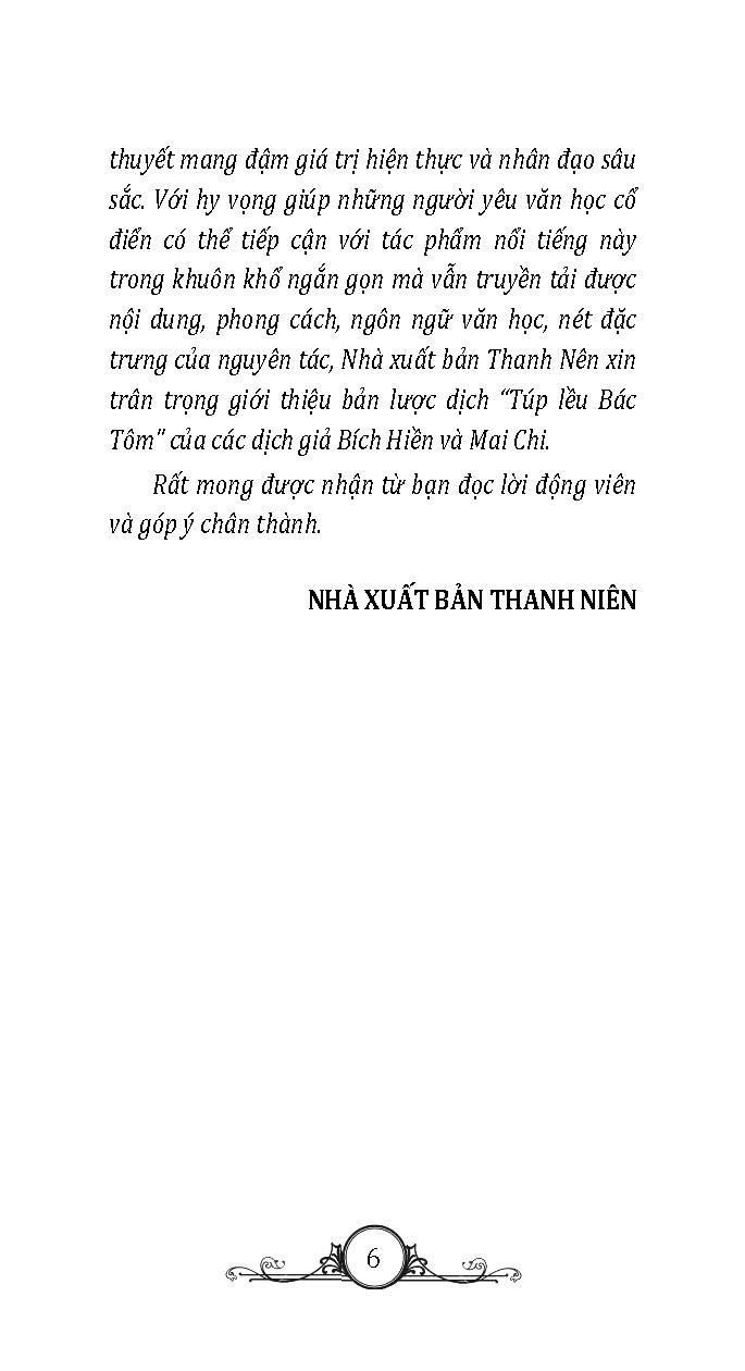 Tủ Sách Văn Học Cổ Điển Tóm Lược: Túp Lều Bác Tôm