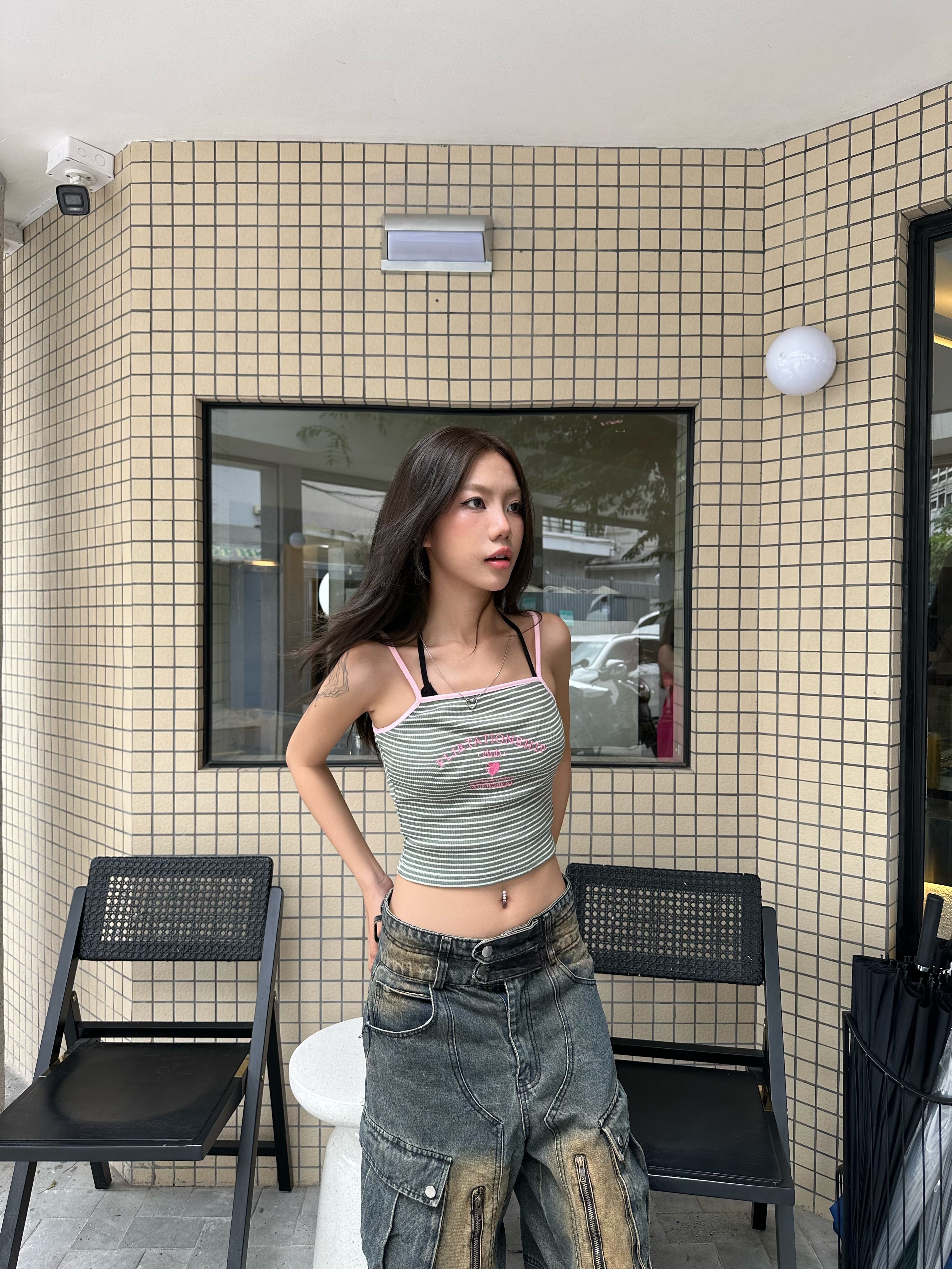 [VOUCHER 12%/149K] Áo croptop thun 2 dây MONÁ - FLIRTY