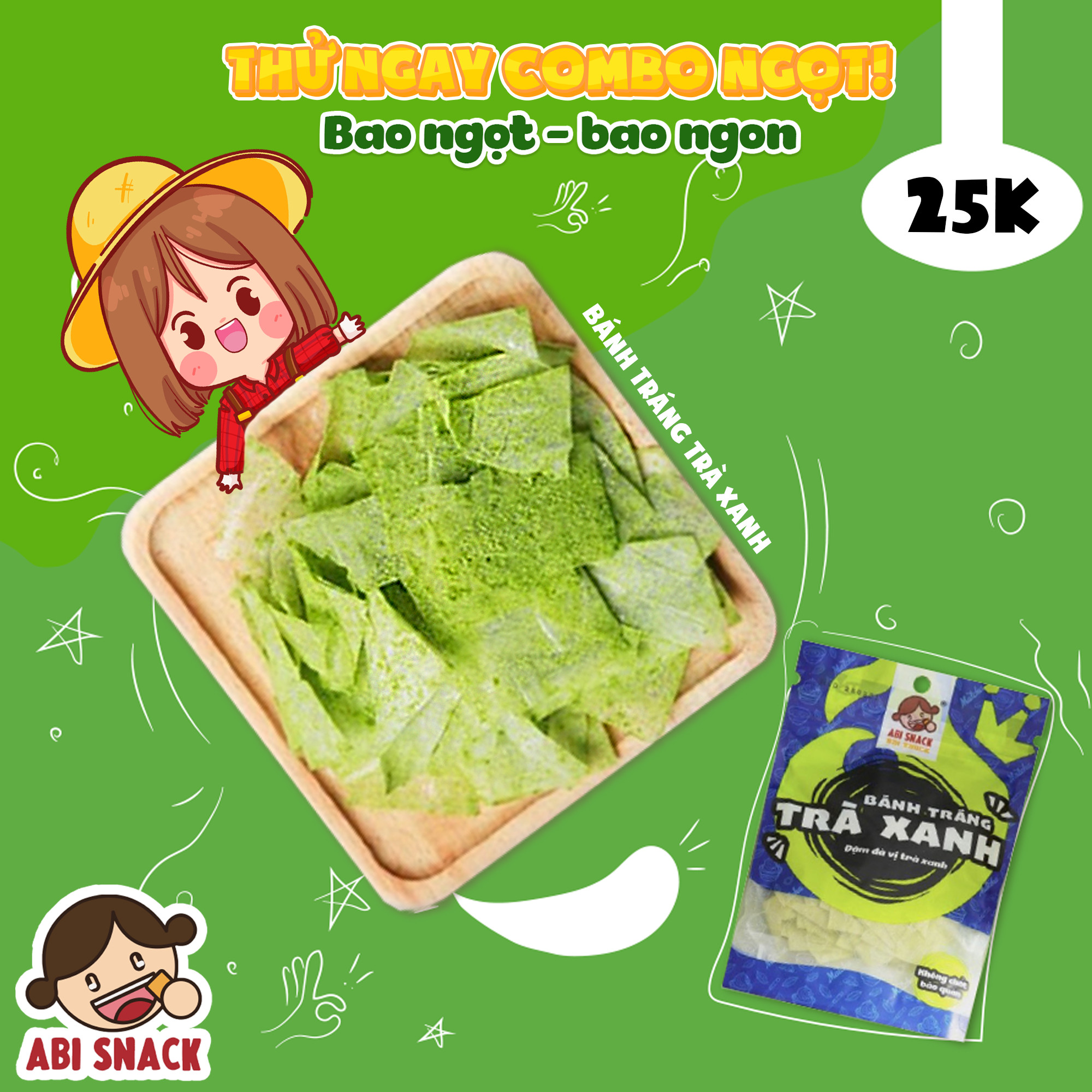 [ ABI_SNACK ] BÁNH TRÁNG VỊ TRÀ XANH