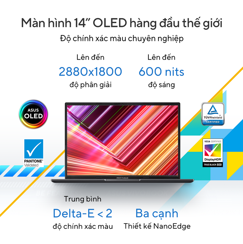 ASUS VIVOBOOK 14 OLED A1405VA-KM095W (I5 13500H/16GB RAM/512GB SSD/14 2.8K OLED/WIN11/BẠC)