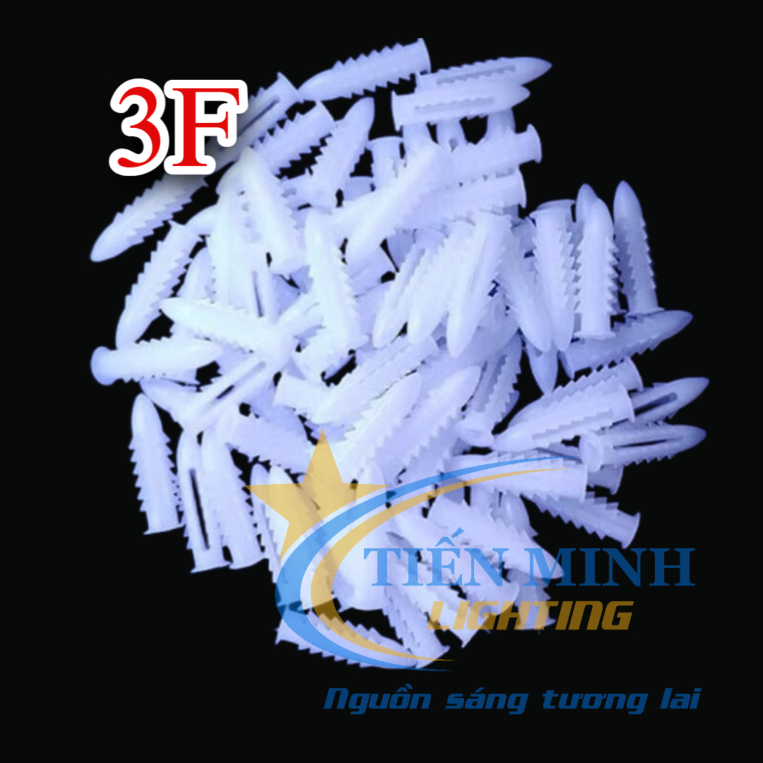 (Bịch 1000 con) Tắc kê nhựa (nở nhựa) 6 khía nhiều kích thước, nhựa nguyên sinh, giúp cố định vít