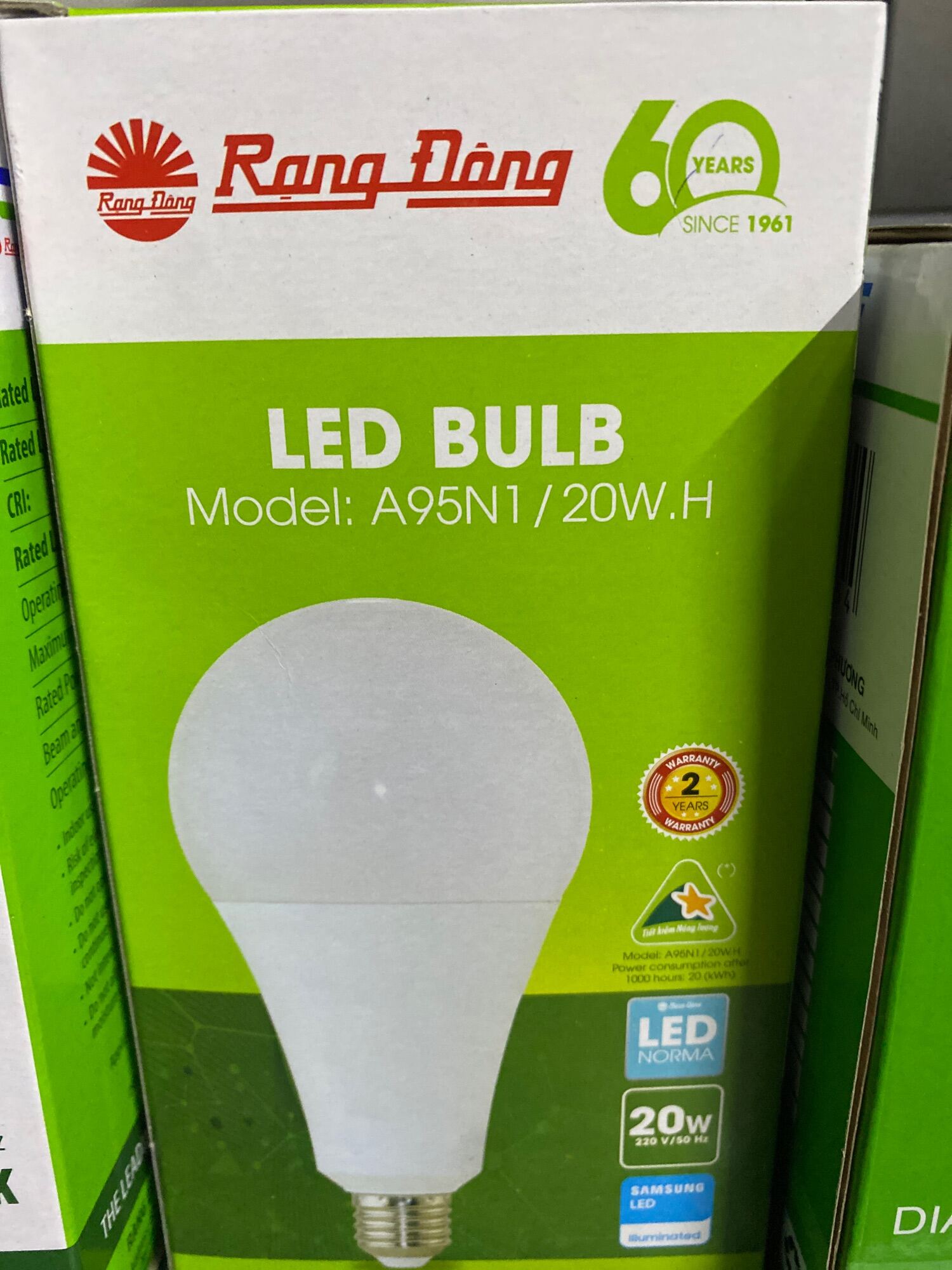[HCM]Bóng đèn LED BÚP 20W RẠNG ĐÔNG Siêu Sáng  Model A95N1/20W