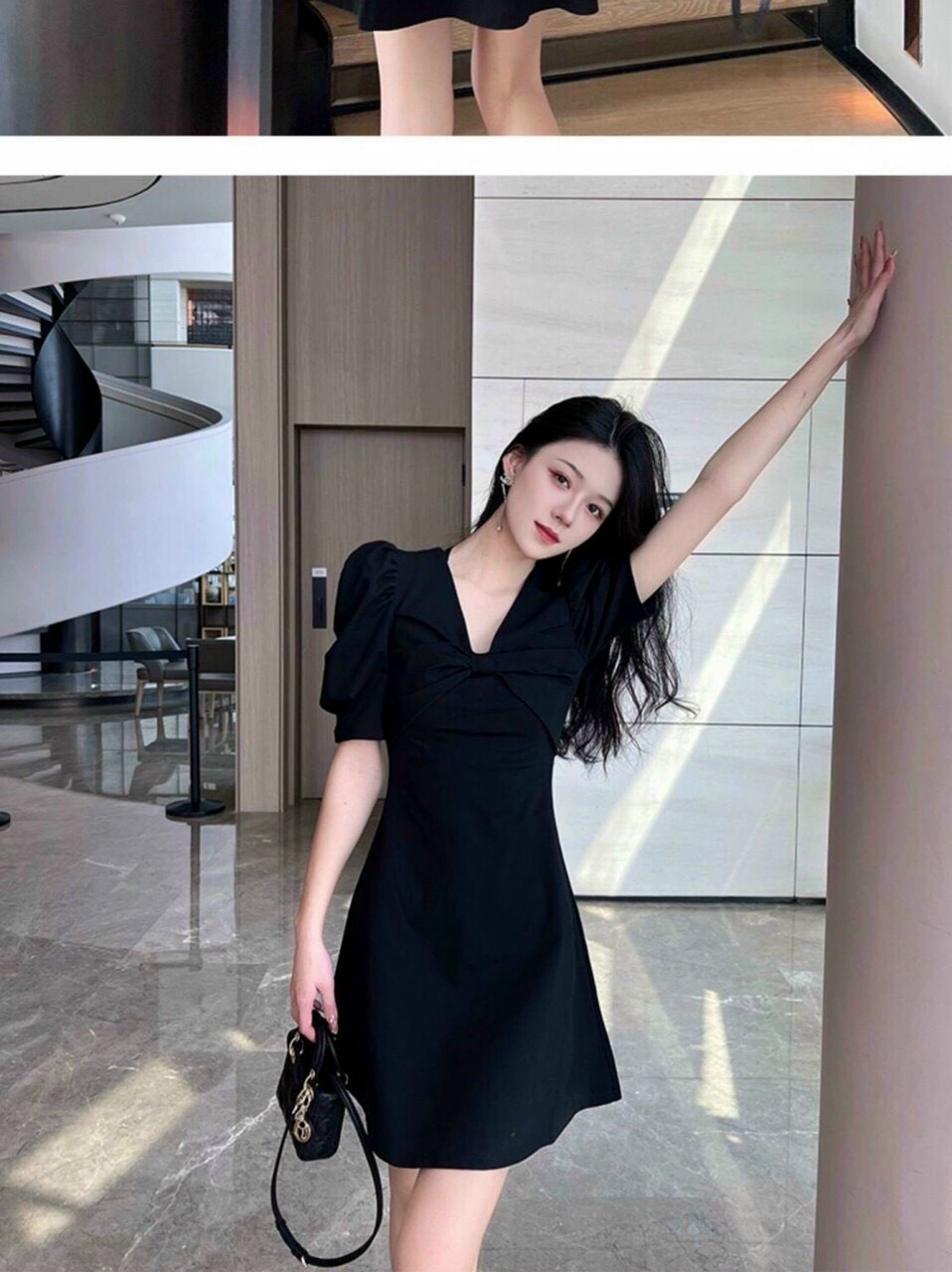 FreeshipMAX [HCM] ĐẦM XÒE NƠ ĐEN TAY PHỒNG