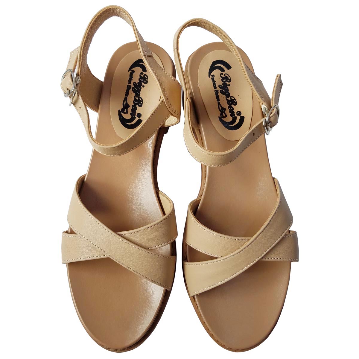 Giày Sandal Nữ Cao Gót Da Bò BIGBEN CG103