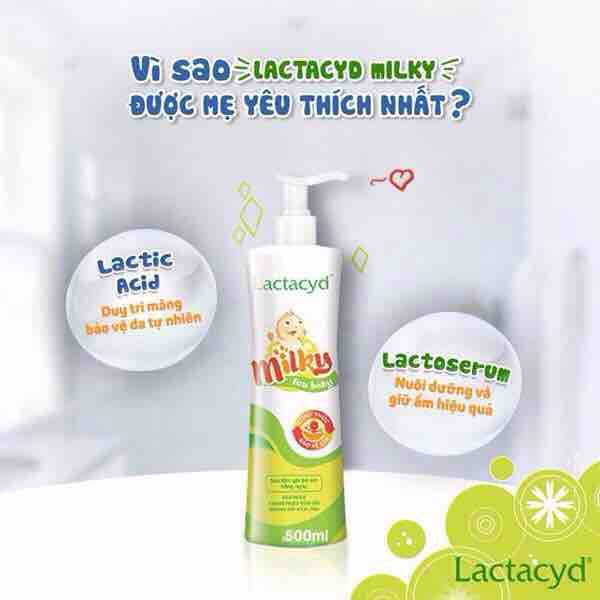 Sữa tắm gội trẻ em Lactacyd Milky (Chai 500ml)